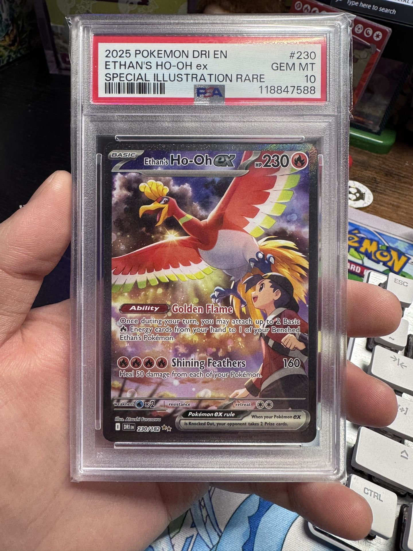 Pokemon Ethan's Ho-Oh SIR PSA 10 230/182 - Destined Rivals