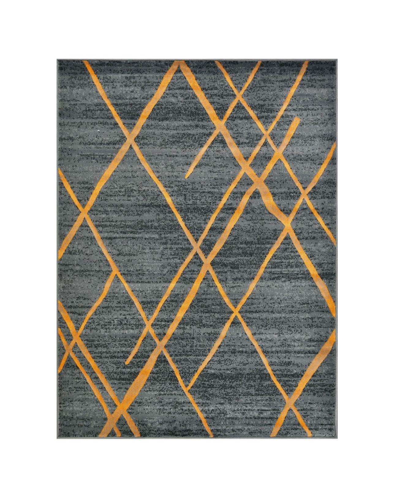 8x10 Brand New Modern Gray Gold Rug