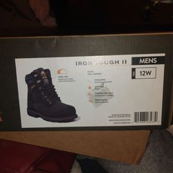 New steel toe boots S 12 W $30 firm price local pick up fc fs