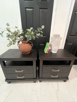 2 Real solid wood like new Living spaces Nightstands