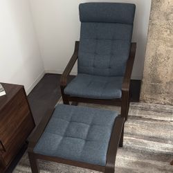 Poang Armchair With Ottoman 