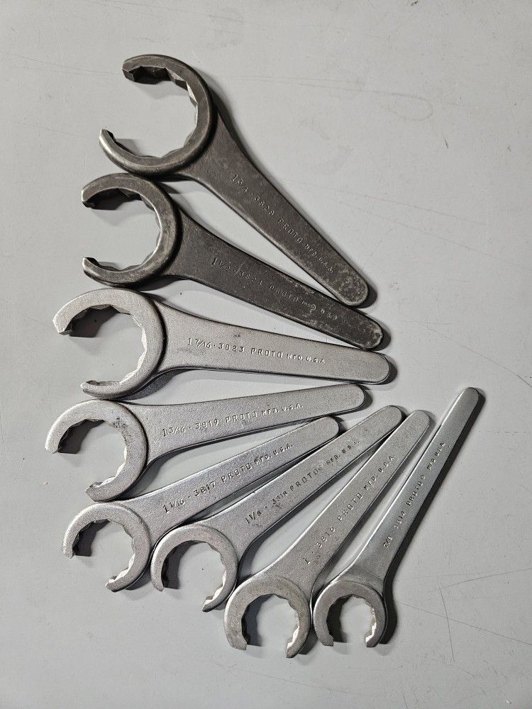 Vintage Proto 8pc SAE Water Pump Wrench Set