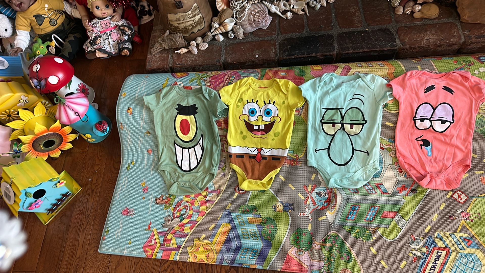 Size 12 month onesie, SpongeBob SquarePants and friends
