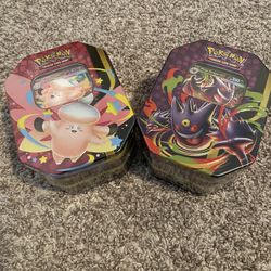 Pokemon Mega Moonlit Tins (Mega Clefable Ex And Mega Gengar Ex)