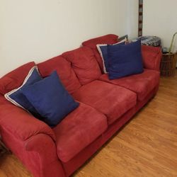Red Microfiber  Sofa 
