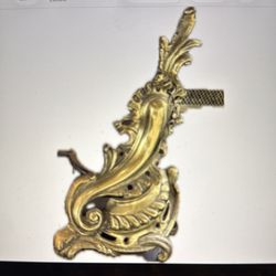 Pair of bronze/brass Louis XV vintage end irons.