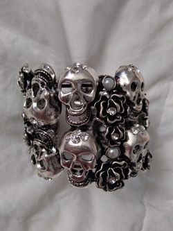 Sugar skull bracelet with crystals