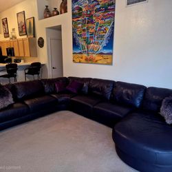 Leather sectional sofa