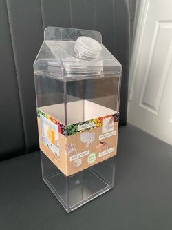 NEW Clear Plastic Milk & Beverage Carton Container