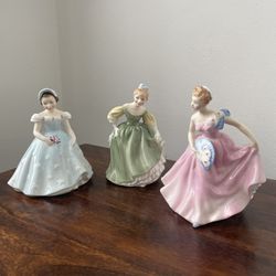 Royal Doulton Porcelain Figurines Set Of Three