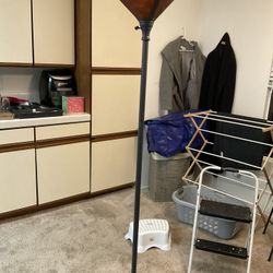 Tall Torchiere Floor Lamp – Bronze/Black Finish