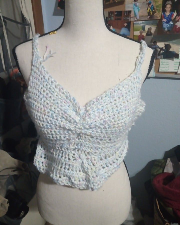 Light Blue Crochet Shirt