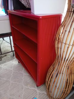 Red bookshelf