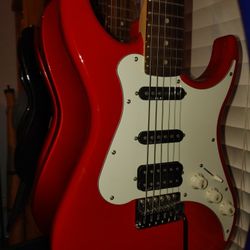 Red HSS w/EMGs Strat Style Guitar EXC Pro Fret-level Setup Spa Perfect! $139!