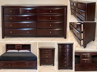 Dark Espresso Wood Bedroom Furniture Set