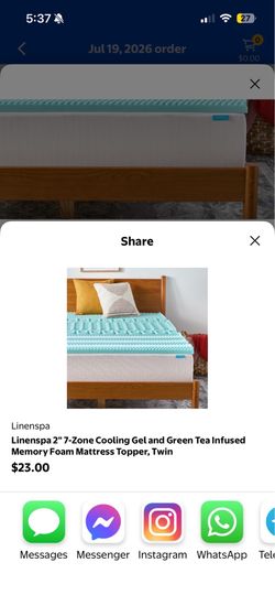 Twins “ memory foam topper