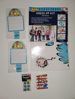 Dr. Seuss set for kids dress up erasers book