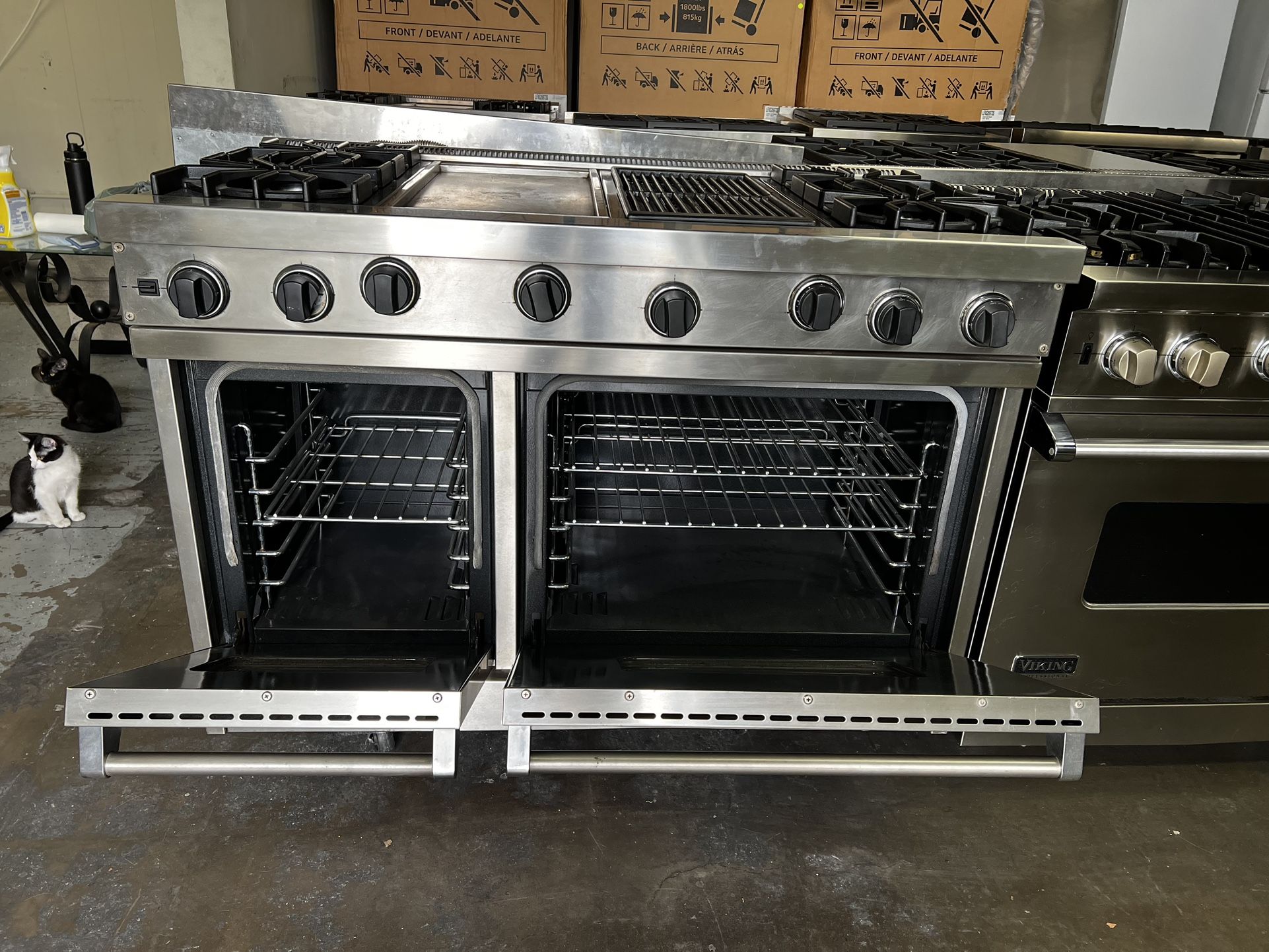 Viking 48”Wide Gas Range Stove In Stainless Steel With Grill And - Main Image