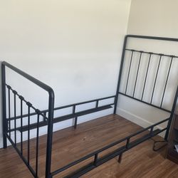 black metal bed frame 