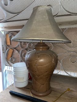 Lamp and Shade With Light Bulb