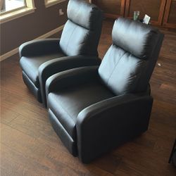 Leather Recliners x2