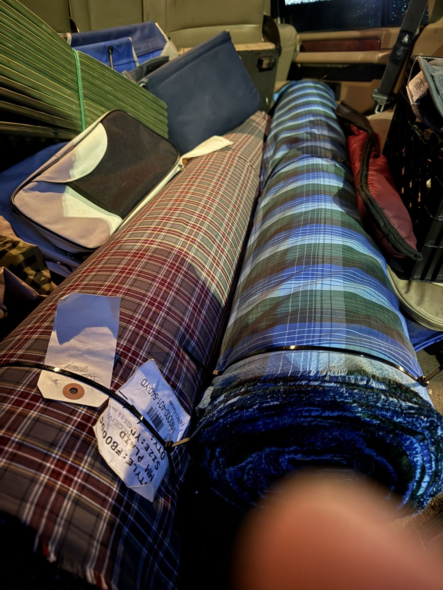 Plaid Fabric Rolls/5 Rolls Total