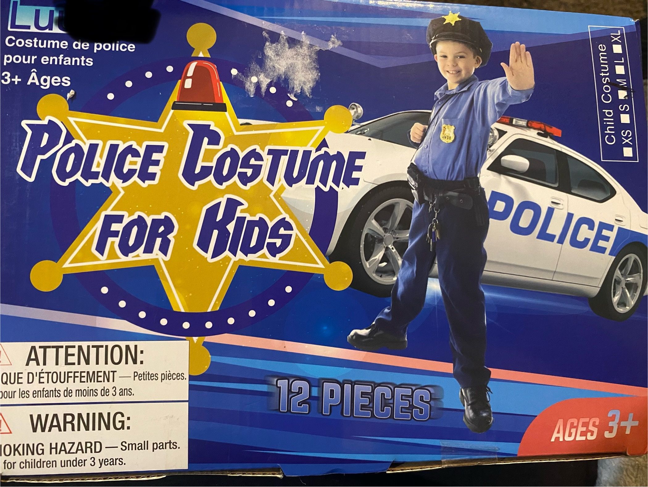 New , Kids Deluxe 12 Piece Police Officer Costume Size 6–8
