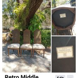 Three Very Beautiful Wooden Dining Chairs 