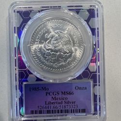 1985-Mo PCGS MS66 Mexico Libertad Silver