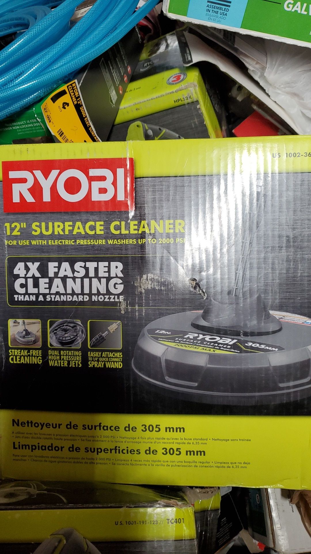 Ryobi 12" surface cleaner for use with electric pressure washer