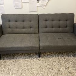 Gray mid-century modern Inspired Couch/bed 