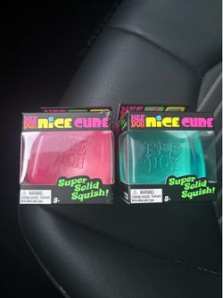 Schylling NeeDoh Nice Cube Squeeze Ball 2-Pack Super Solid Squish Pink Teal