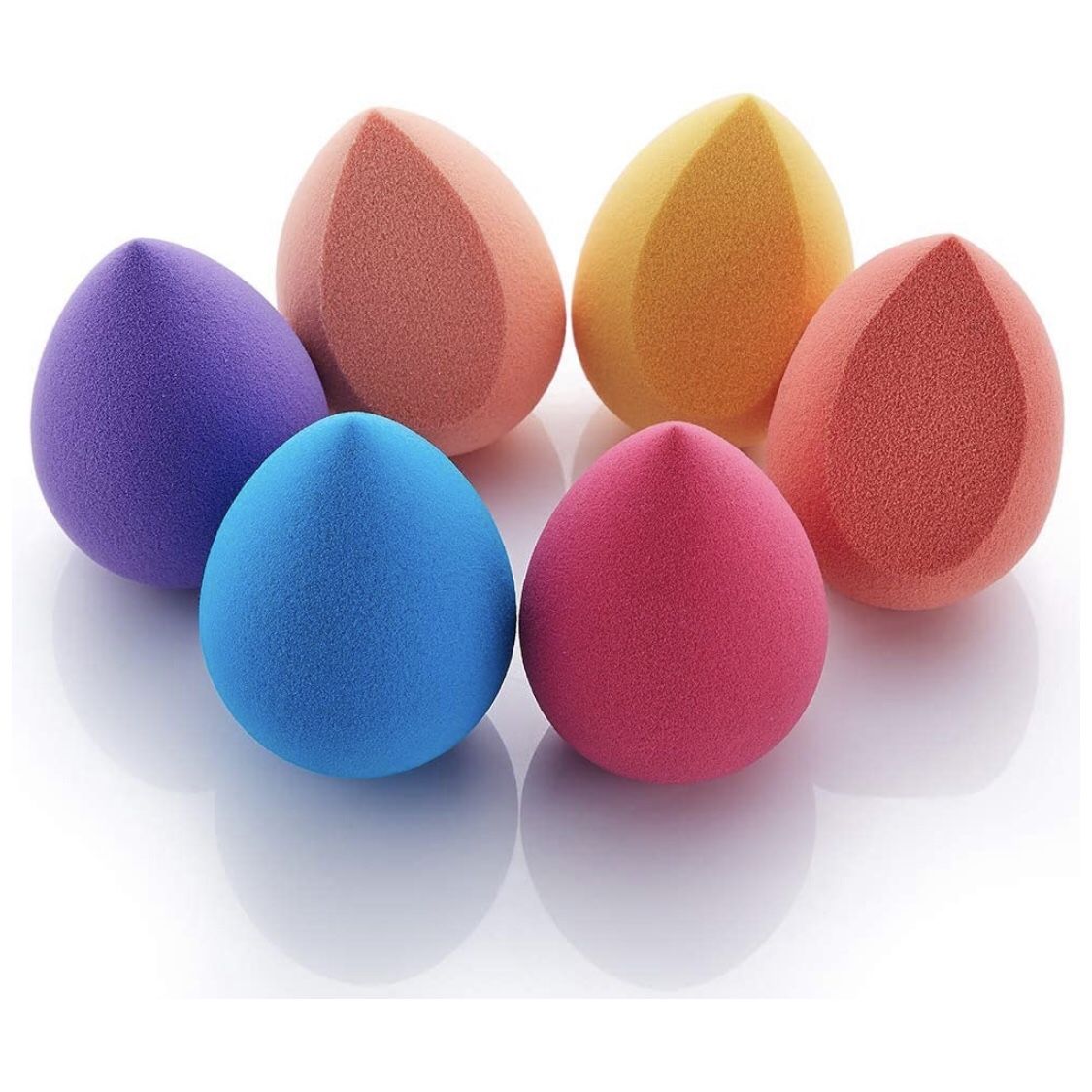 ZEHONG Beauty Blender Set 6 Pack Makeup Sponge Multi Shaped & Colored Soft Non-Latex Vegan foundation sponge Flawless Application for Liquids Conceal