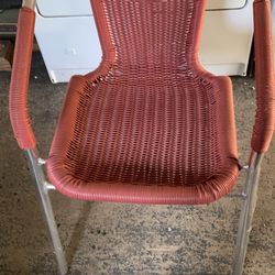 One Plactic Chair Metal Frame 12$