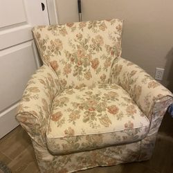 Floral Slip Cover Swivel Chair – $40 (Must Go!) 