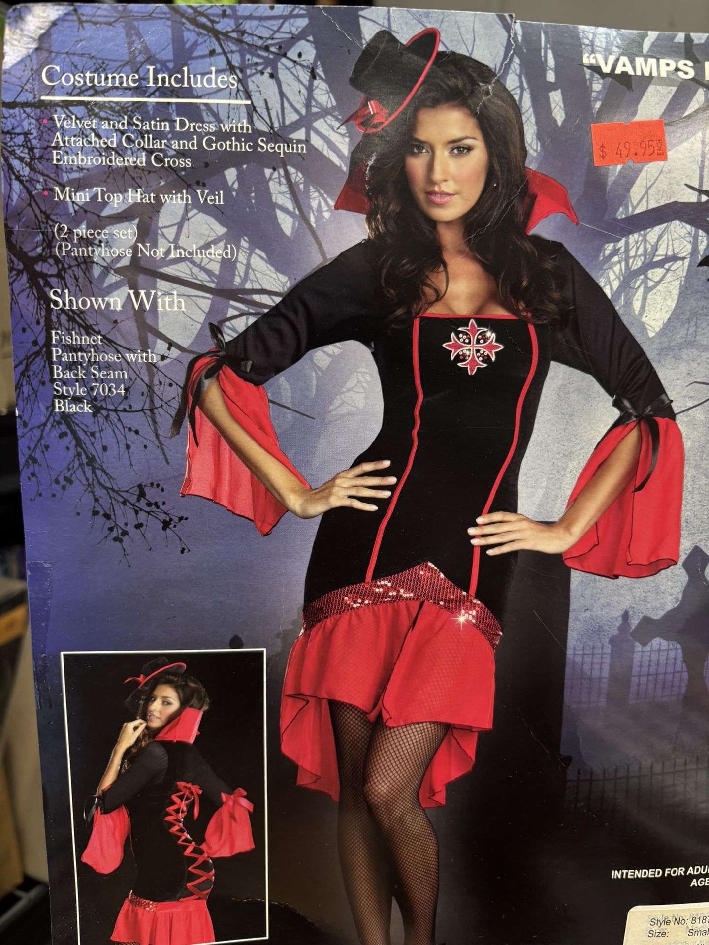 New, Women’s Vampire Costume Size XS/S