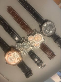 Lot of 4 Men's Oversized Multi-Dial Watches