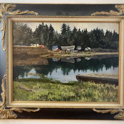 Oil painting on wood panel by GARRIOTT