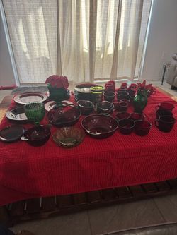 Red depression glass