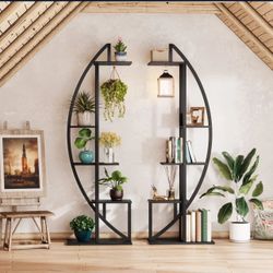 Curved Plant Stand Pack of 2, 5-Tier Flower Display Shelf