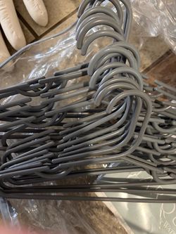 Kids Gray Plastic Clothes Hangers Set