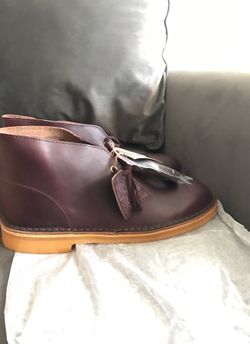 Clarks Desert Boots Wine Leather men s size 9 for Sale in Lowell MA OfferUp