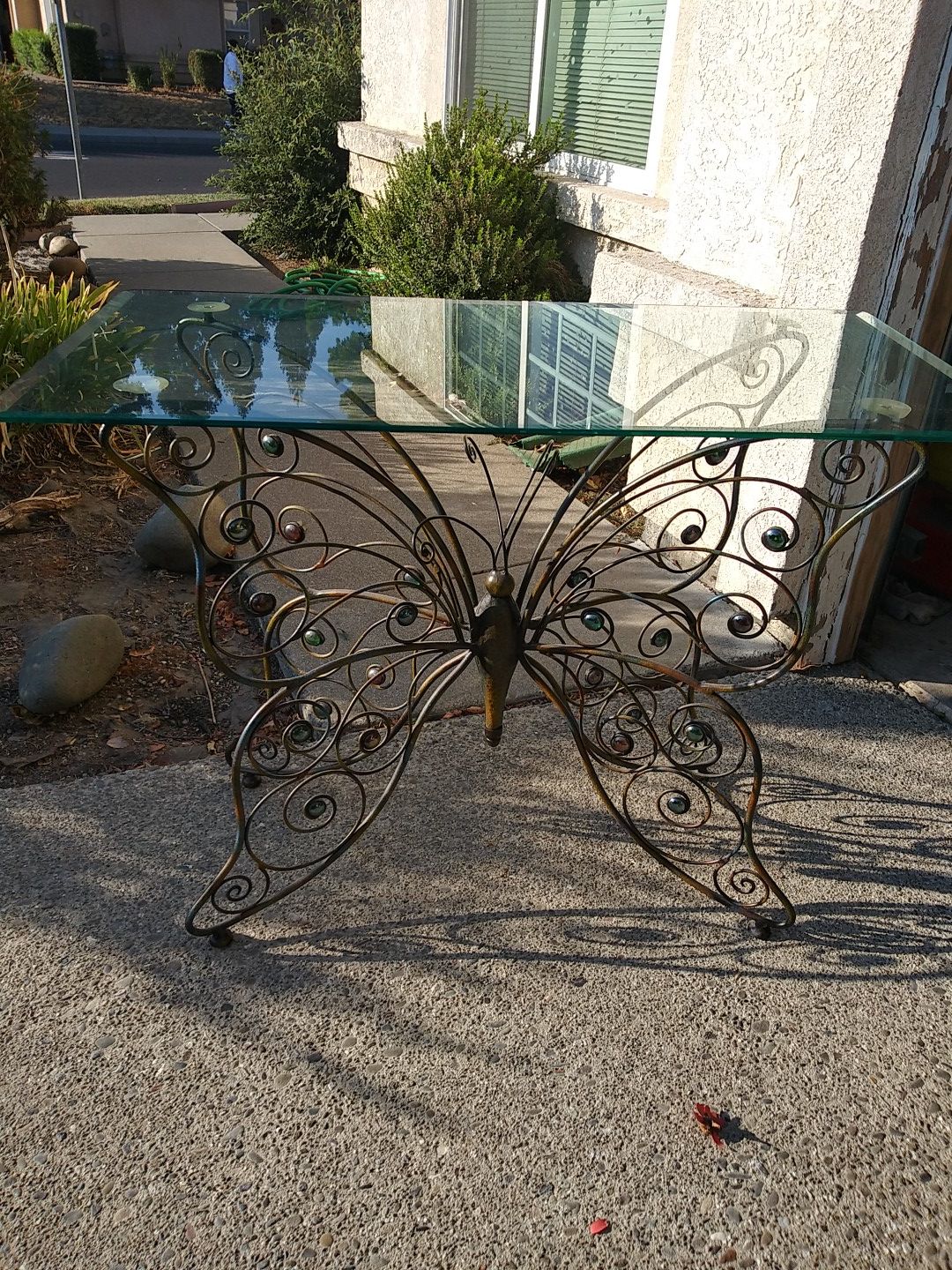 Pier1 Glass Butterfly Console Table