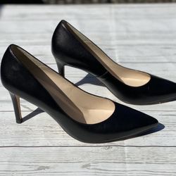 L.K BENNETT Black Leather Florete Heels Women’s Size 9.5