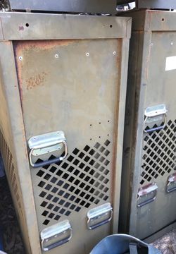 Metal artillery lockers from navy ship