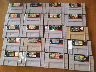 Super Nintendo video game cartridges all working