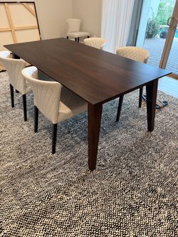 Crate & Barrel Steppe II Solid Mango Wood Dining Table – $450