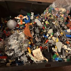 Huge Box Full Of Legos Vintage Sets, Loose, Manuals Figures