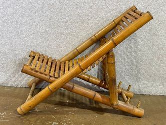A vintage Mid-Century Italian bamboo folding deck chair.