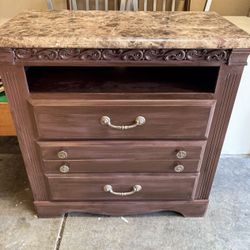 Dresser / Storage Cabinet With Marble Top